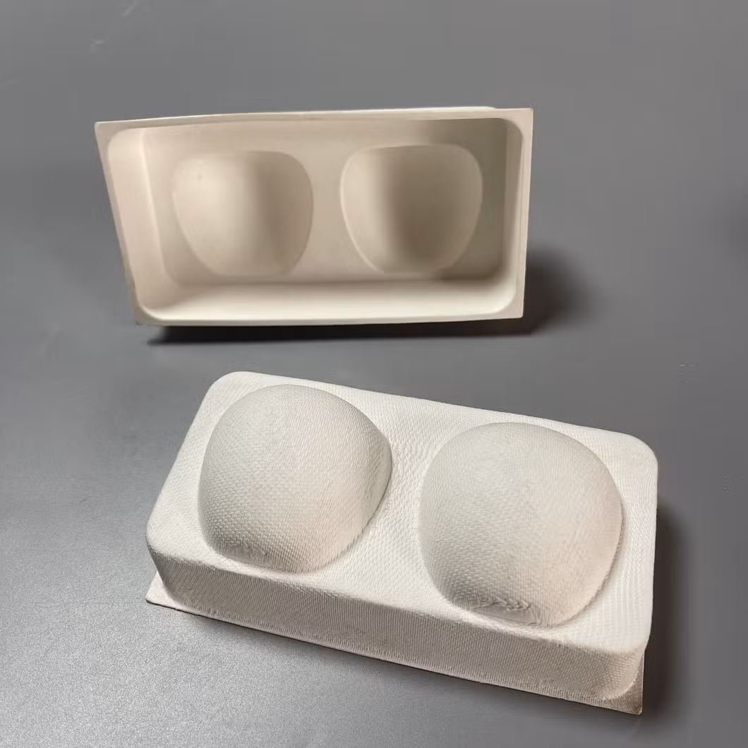 Custom Biodegradable Bagasse Pulp Tray Recyclable Paper Pulp Molding Eyeglasses Packaging Case