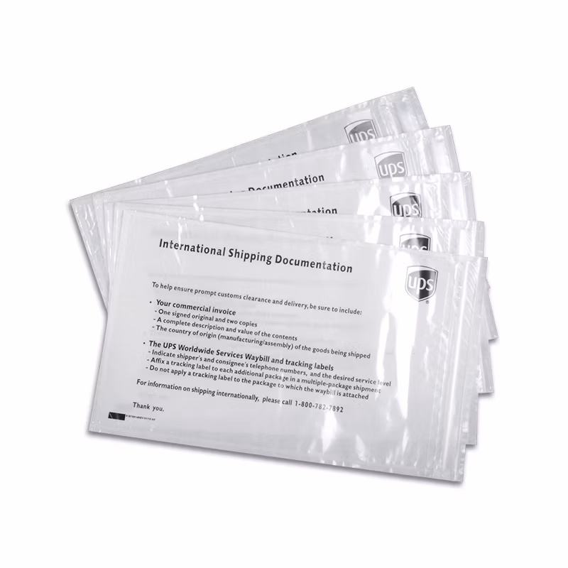 270*180mm Color Printing Adhesive Envelope Waterproof Packing List Envelope with Zipper Lock