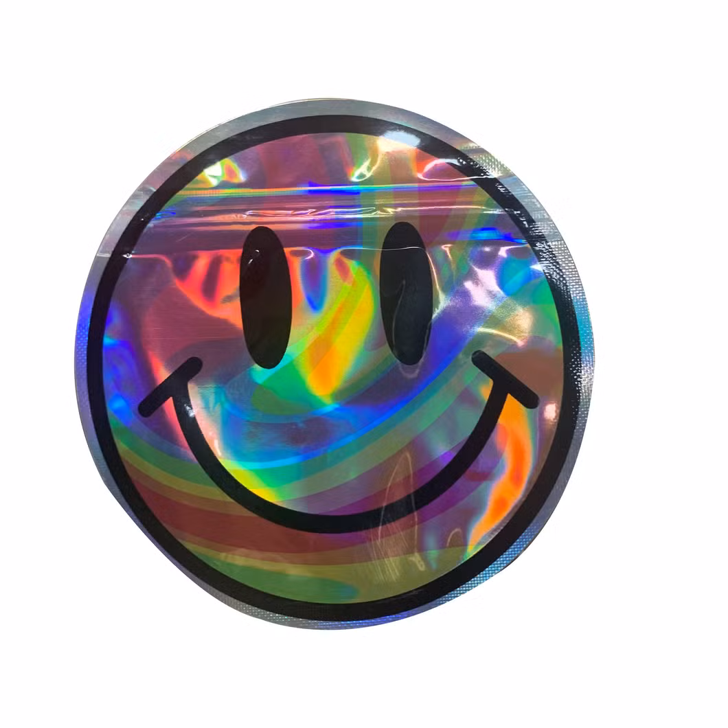 Rainbow Shaped Laser Plastic Mylar Zip Lock Food Biscuit Candy Snack Doypack with Bling Design