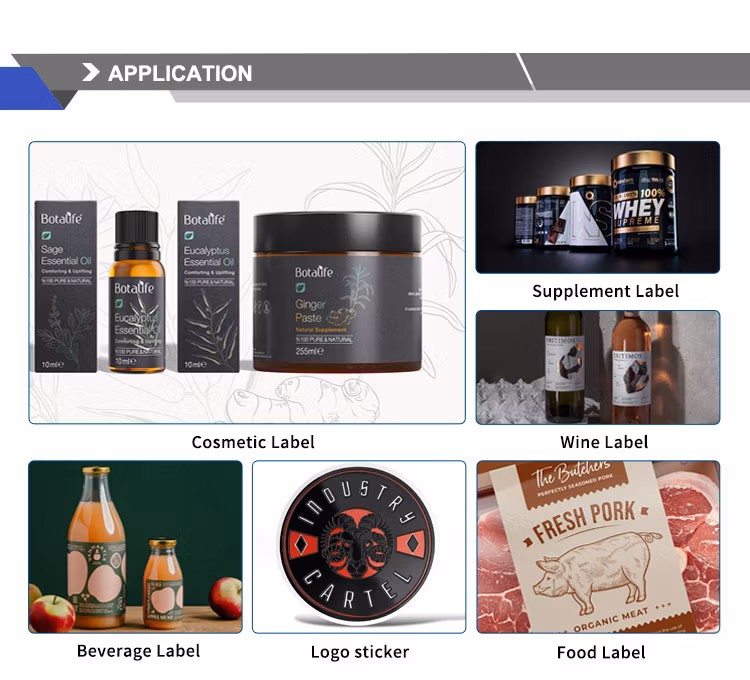 Custom Labels 3D Varnish Gold Foil Raised Logo Fashion Design Spot UV Sticker Printing Bottle Champagne Packaging