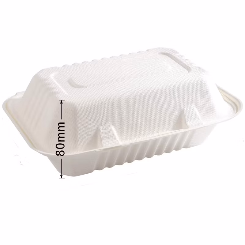 Peru Chile 9*6&quot; Sugarcane Bagasse Pulp Fiber Envases Disposable Food Packaging
