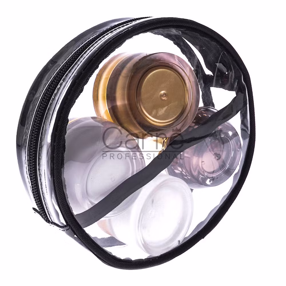 Custom Clear Round Shape Makeup Pouch Washable Transparent Vinyl Makeup Bag
