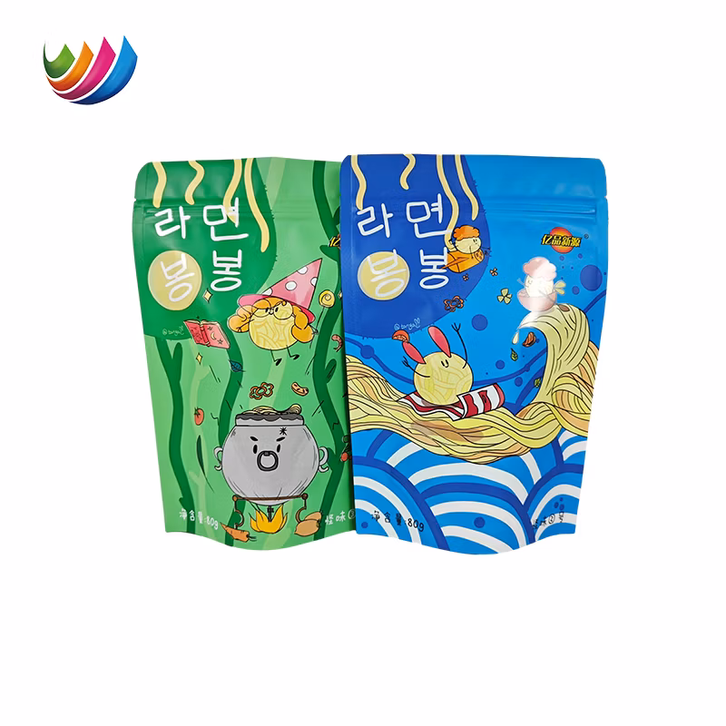 OEM Factory Customized UV Printing Ziplock Stand up Pouch Plastic Bag Snacks Packaging