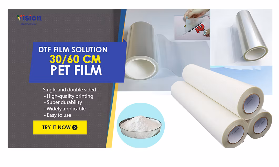 Pet Dtf Film Roll A3 A4 30cm 33cm 60 Cm Fot Dtf Print Printing