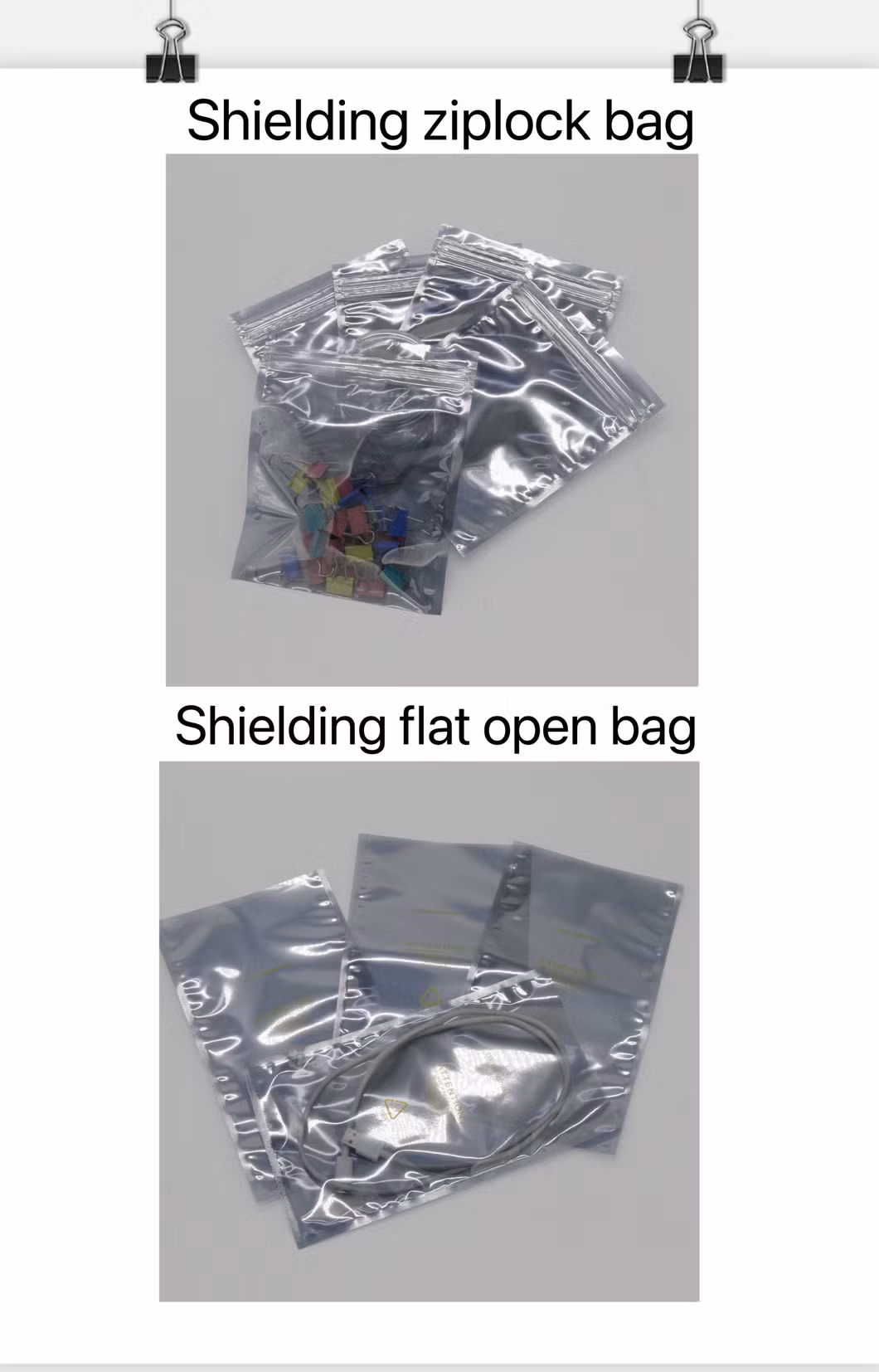 Heat Sealing for Electronics Custom Thickness 0.075-0.2 mm ESD Shielding Bags