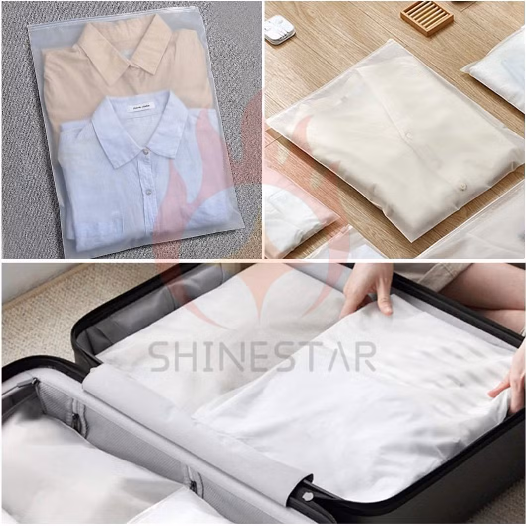Clear Package Bag T-Shirt Transparent Frosted Plastic packaging Bags with Zip Lock Used for Underwear