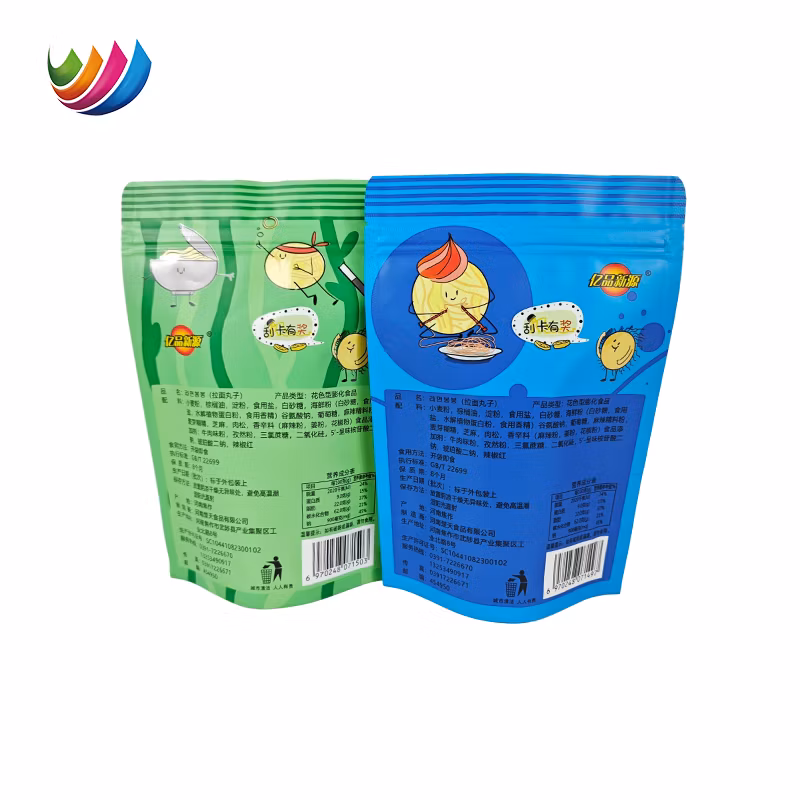 OEM Factory Customized UV Printing Ziplock Stand up Pouch Plastic Bag Snacks Packaging