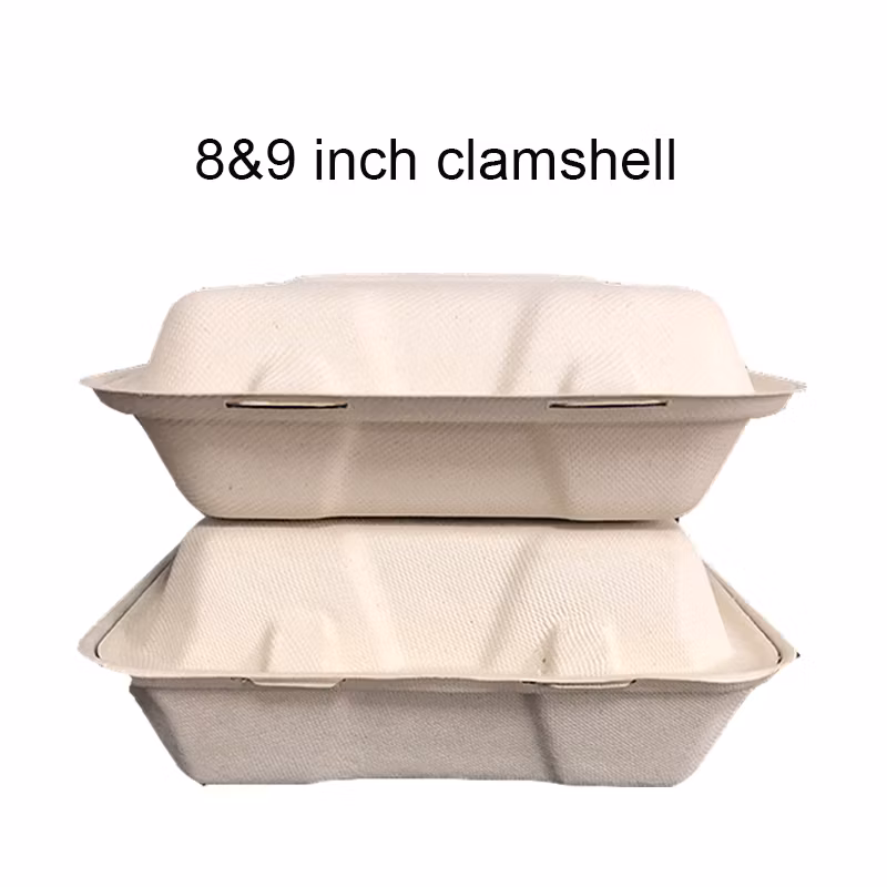 Peru Chile 9*6&quot; Sugarcane Bagasse Pulp Fiber Envases Disposable Food Packaging