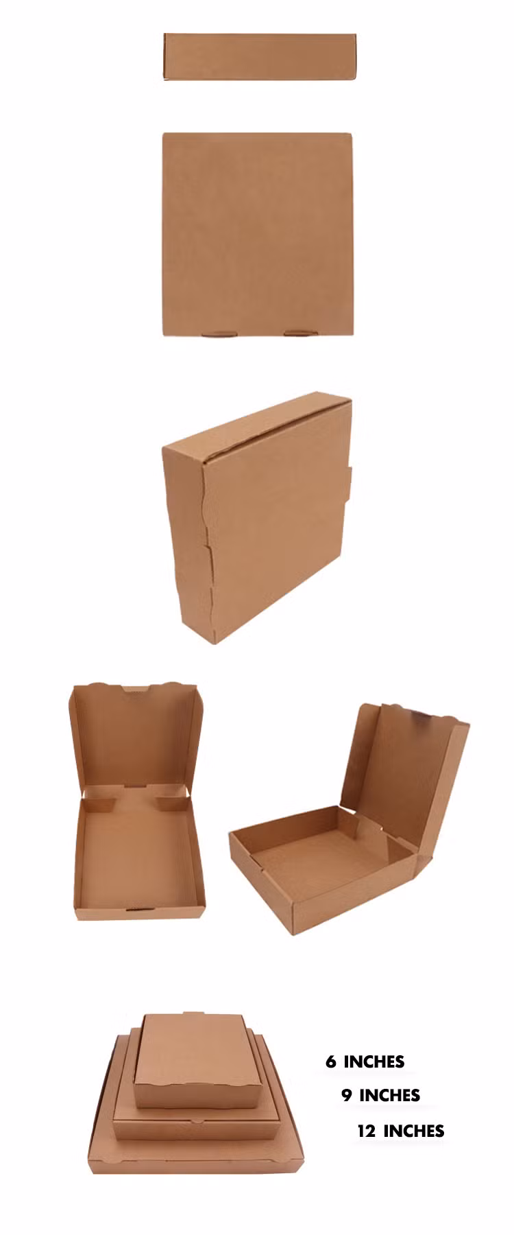 Biodegradable Brown Kraft Paper Pizza Box High Quality Food Corrugated Box Packaging