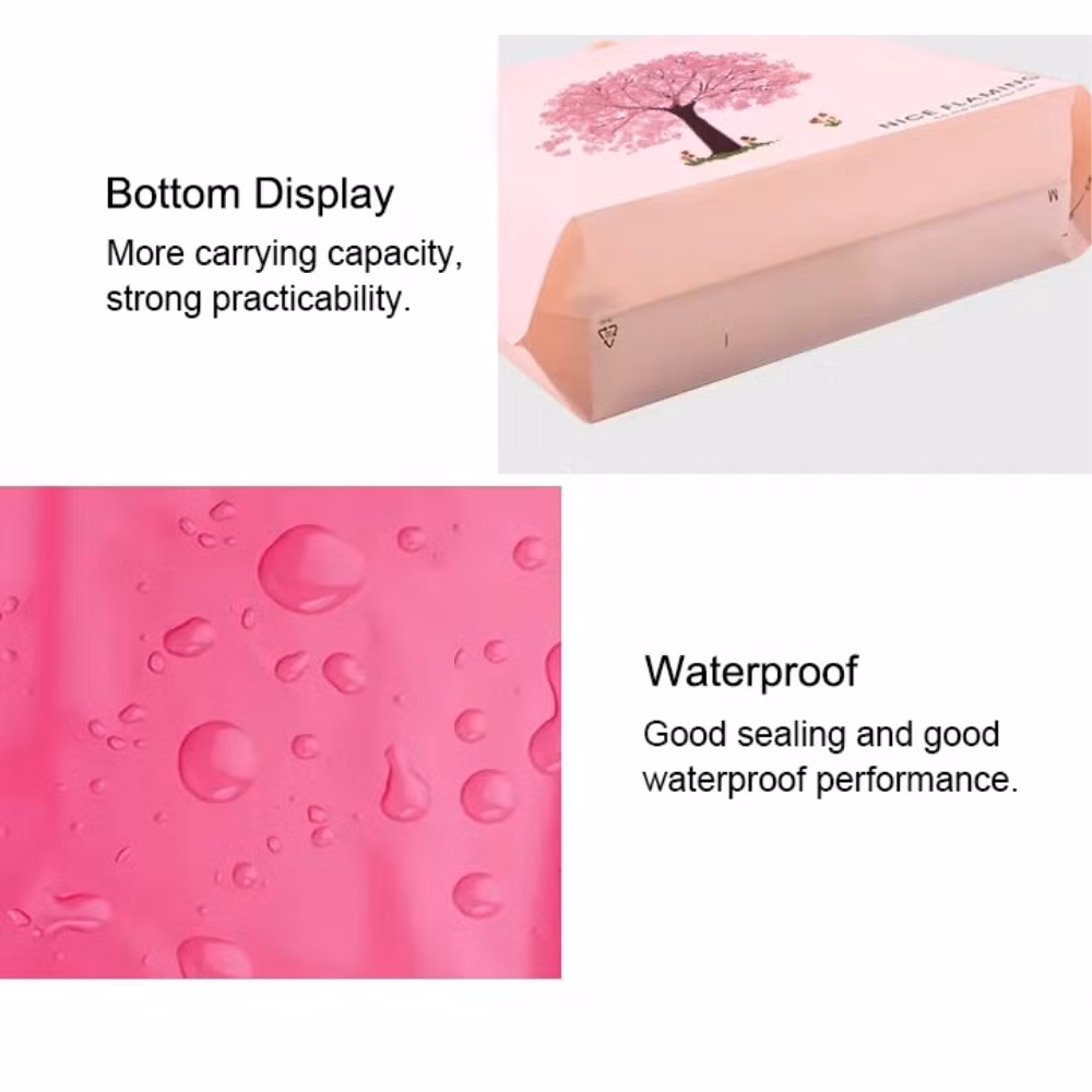 Lightweight Supermarketmall Handle Plastic Clear Custom Die Cut Mylar Bags Plastic Shopping Bag