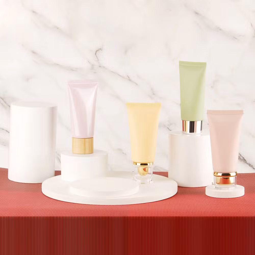 Free Sample Cheap Cosmetic Packaging White 30ml 1oz PE Squeeze Hose Flip Top Cap Hand Cream Bottle