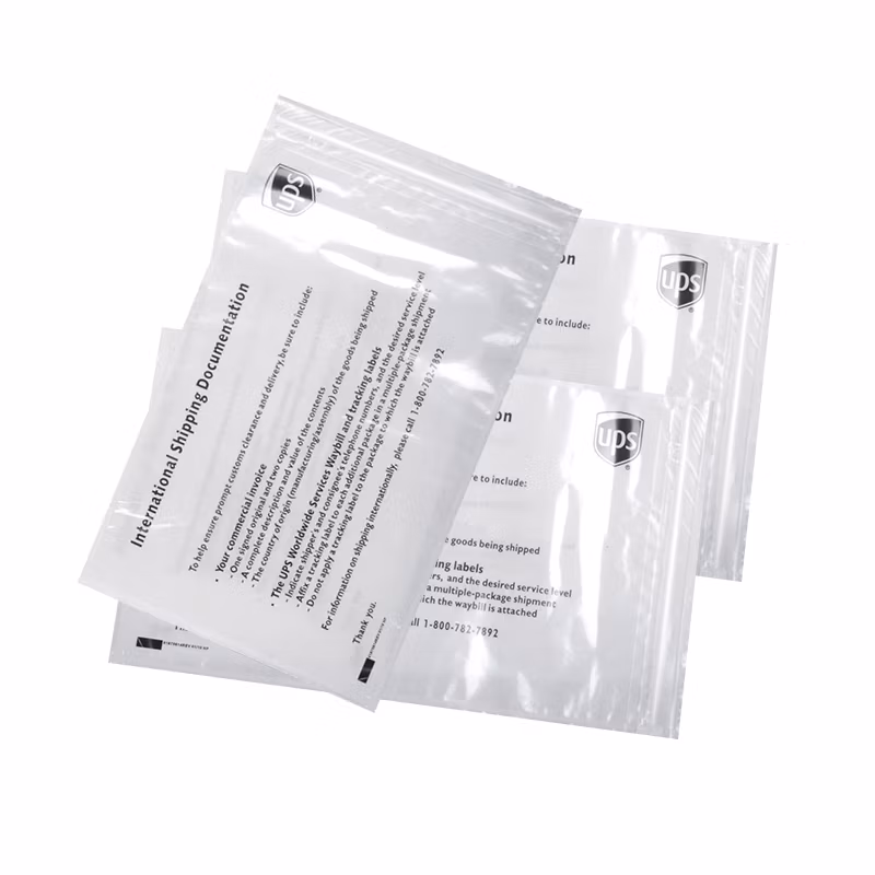 270*180mm Color Printing Adhesive Envelope Waterproof Packing List Envelope with Zipper Lock