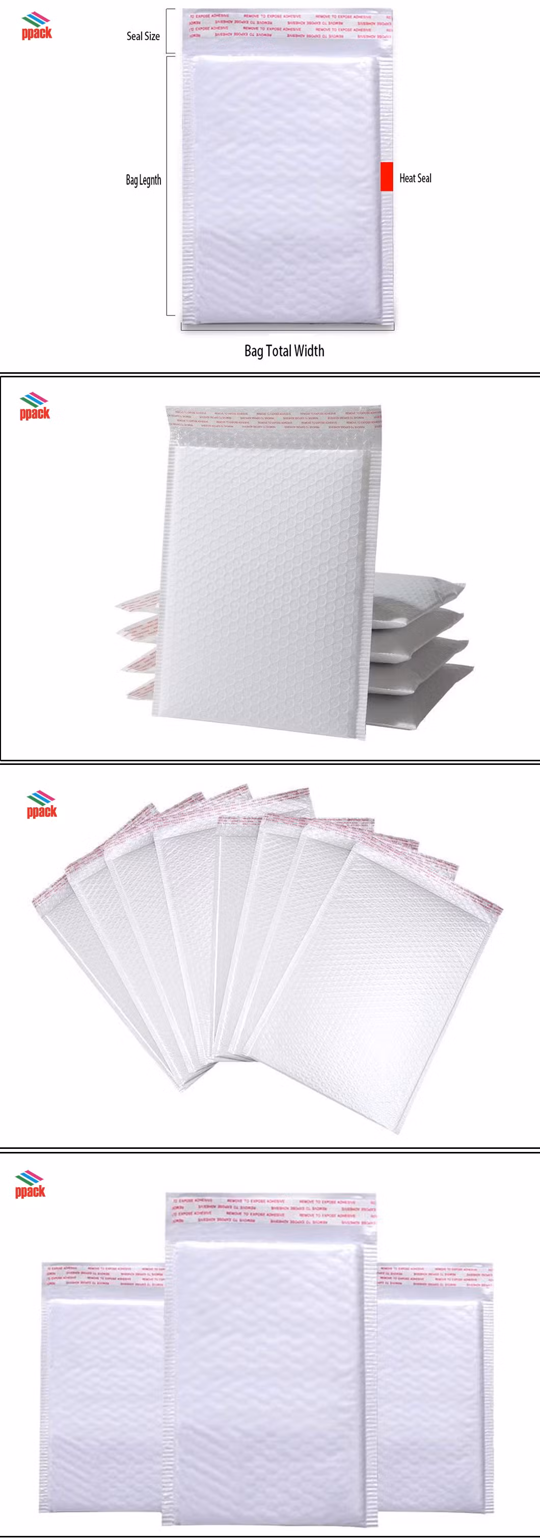Sample Free Custom Poly Bubble Mailer Air Mailing Bags Shipping Packaging Tote Made in China Manufacture