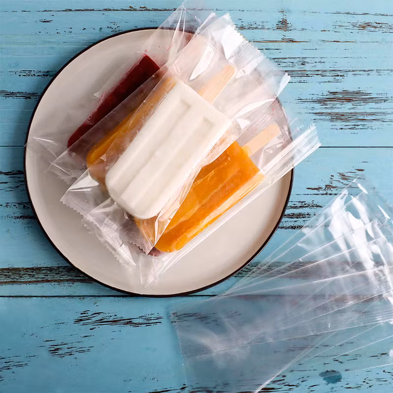 Customize Ice Lolly Popsicle Bag Wooden Stick Ice Cream Food Packaging Bag