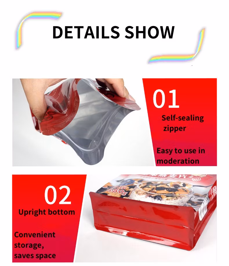 Top Quality Customized Printing Heat Seal Plastic Mylar Stand up Food Packing for Snacks