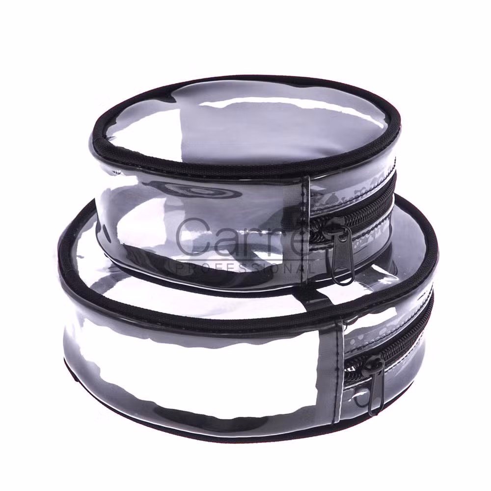Custom Clear Round Shape Makeup Pouch Washable Transparent Vinyl Makeup Bag