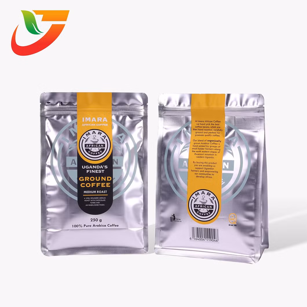 250g 500g 1kg Customized Sealable Ziplock Aluminum Foil Mylar Plastic Zipper Ziplock Coffee Packaging Bag