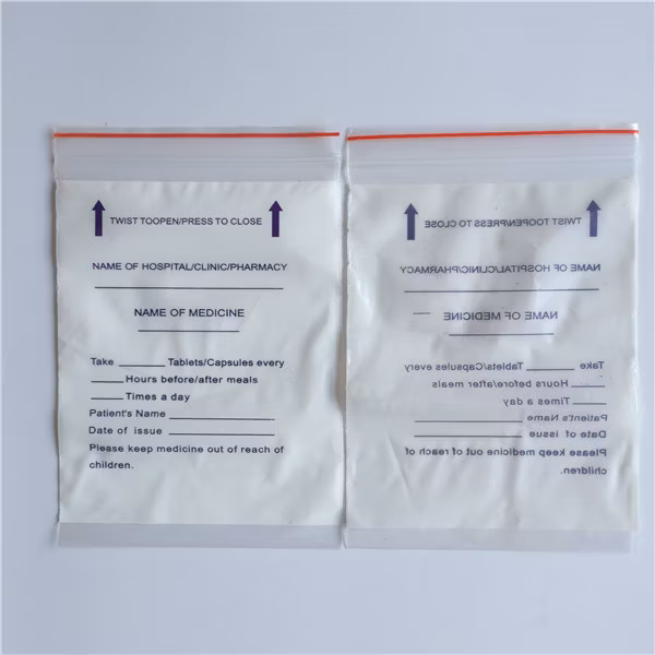 LDPE Plastic Zip Lock Small Drug Dispensing Envelope