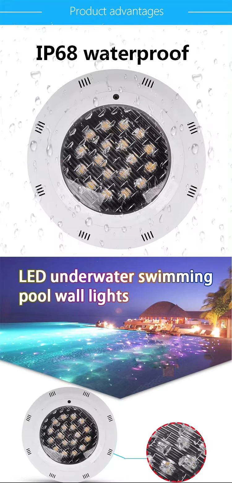 IP68 Waterproof 18W 12V Remote Control Underwater LED Swimming Pool Light