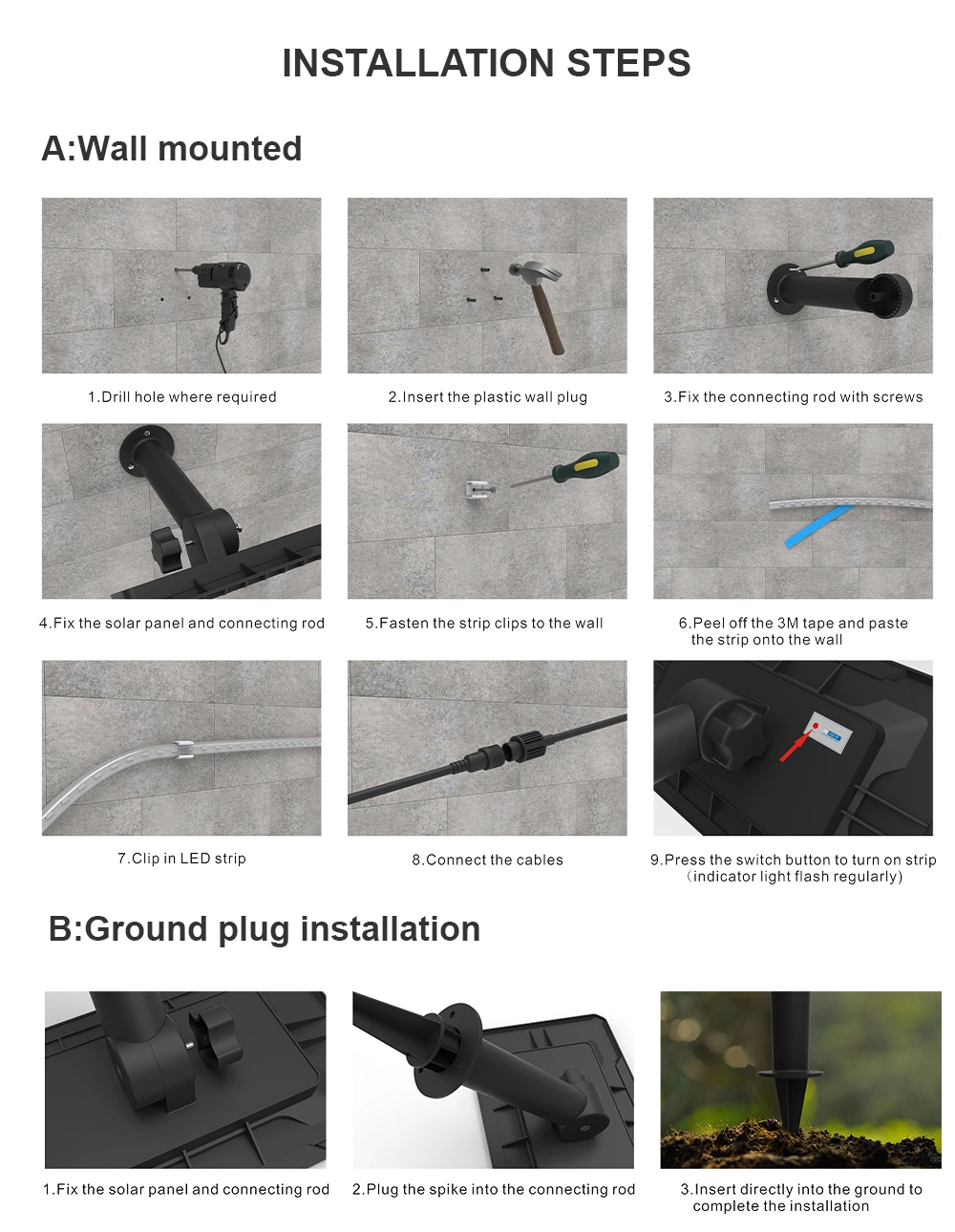 Sunc New Arrival 10m Solar Strip Light 100W with RGB