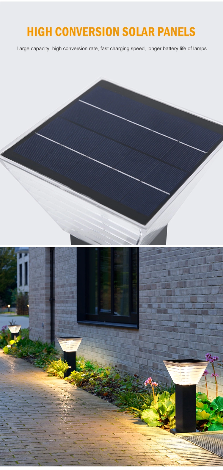 Landscape Garden Courtyard Path Lawn Lights Outdoor Ground Lights with Solar Panels