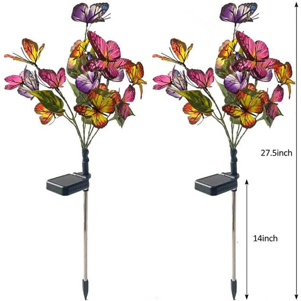 Solar Lights Outdoor Garden Butterfly Lights Decorative Solar Stake Lights with Butterflies Ci24860