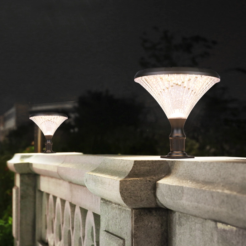 Hotook OEM LED Modern Pillar Outdoor Garden Pathway Lamp Progression Lef Glass Gate Tata Safari 2000 Solar Column Light