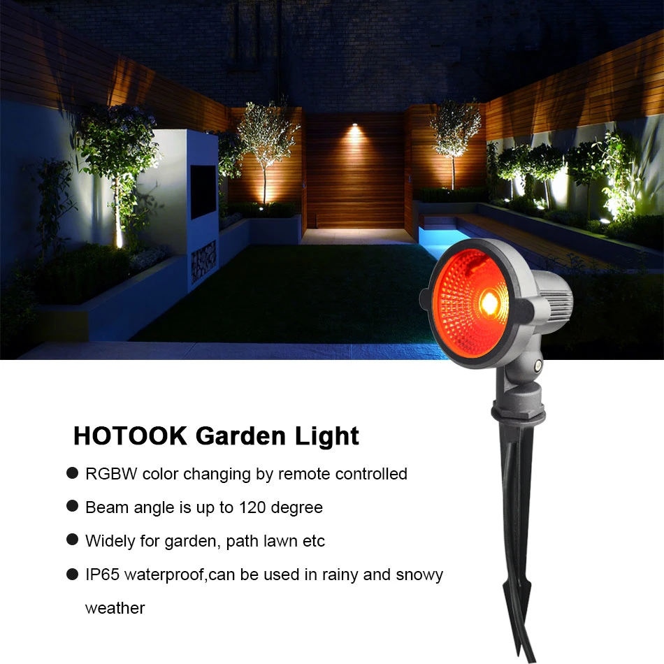 Adjustable IP65 Waterproof Outdoor Landscape Lighting LED Spot Lights Kit for Garden Yard House Lawn