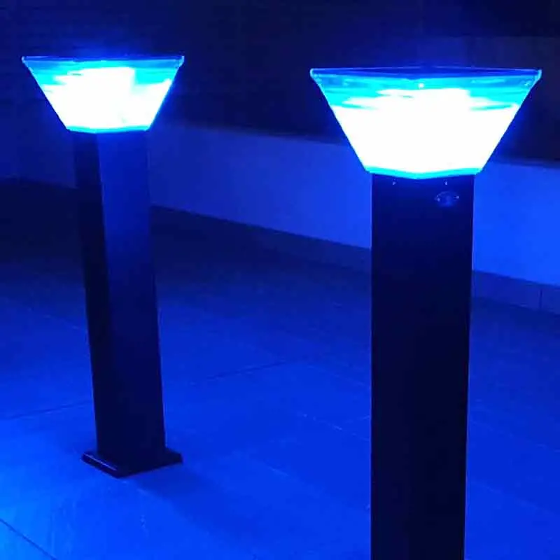 RGB Solar Bollard Light CCT Changeable Warm White/Cool White Solar Pathway Lights