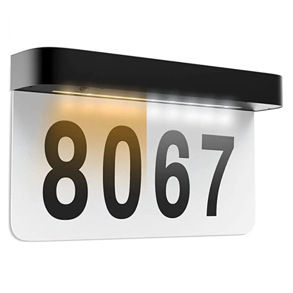 LED Illuminated Outdoor Address Plaque Solar Address Sign Solar House Number Light