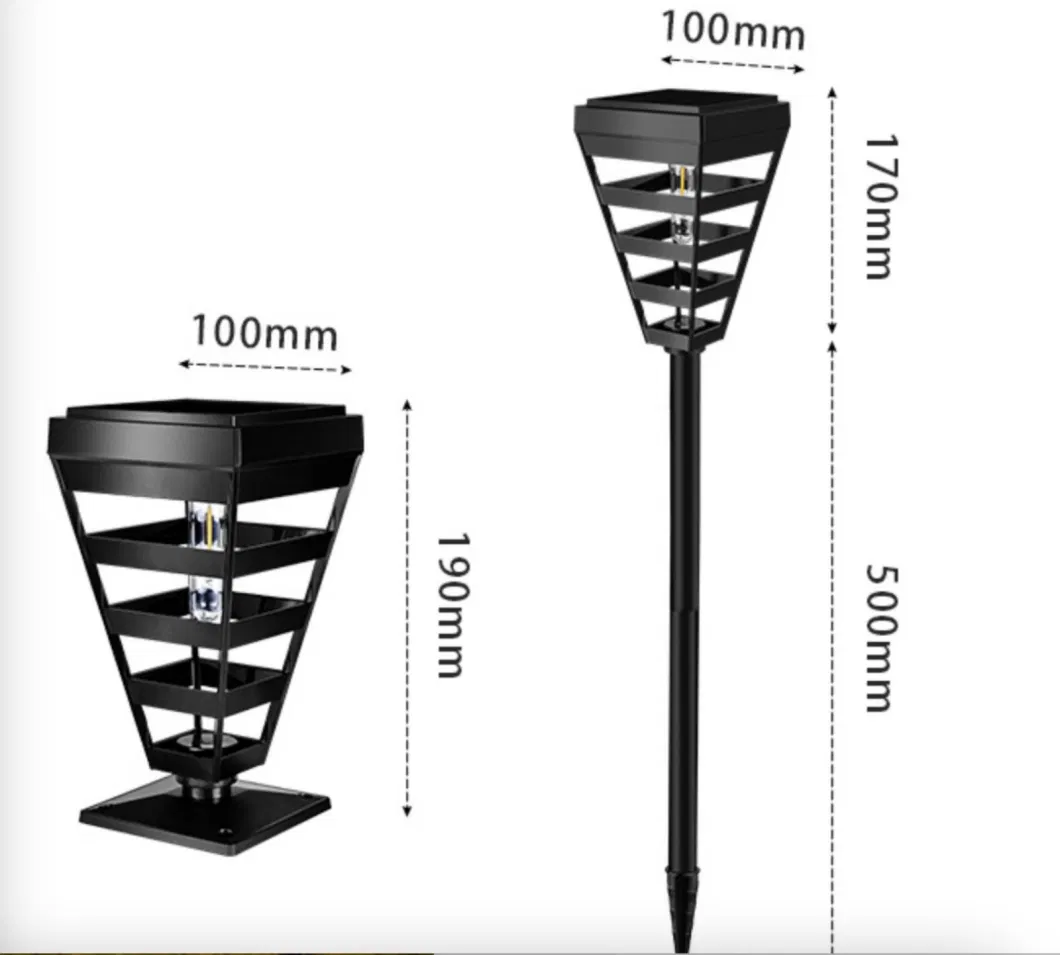 2 in 1 Waterproof IP65 Courtyard Solar Post Garden Lights