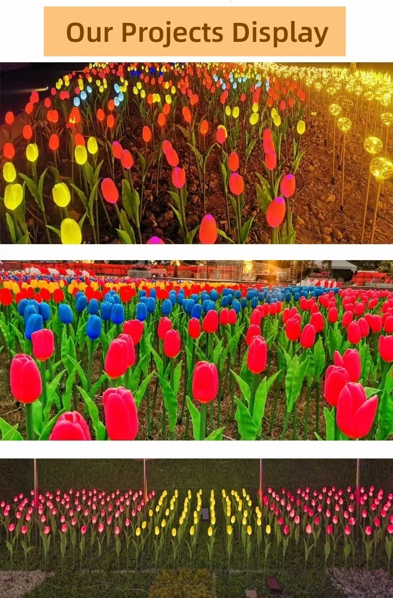 LED Artificial Flower Light Lily Stake Pin Light for Garden Christmas Decoration