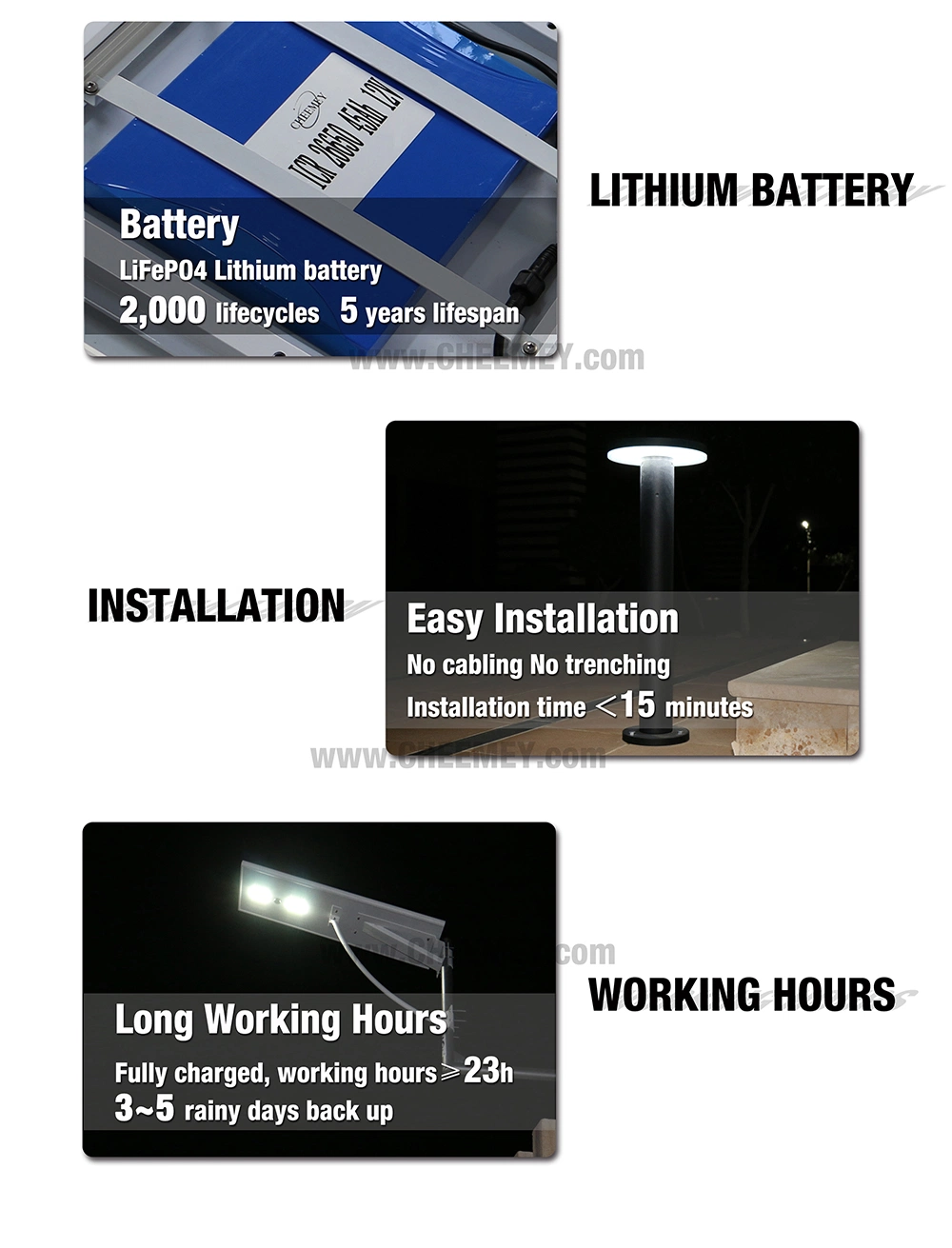 IP65 Waterproof All in One Solar Garden Light LED Solar Street Light for Outdoor Garden Park