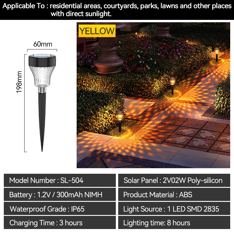 Outdoor Decoration Lighting Solar Pathway Courtyard Garden LED Stake Lights