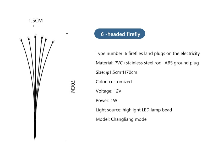 Solar Firefly Light Waterproof LED Garden Light for Lawn Floor Path Decoration LED Wind Swing Yard Light