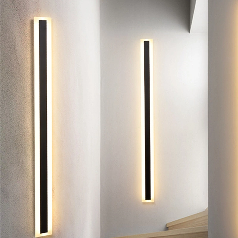 Waterproof Outdoor LED Long Strip Wall Lamp Modern Aluminum IP65 Bathroom Sconce Garden Porch Light (WH-HR-90)