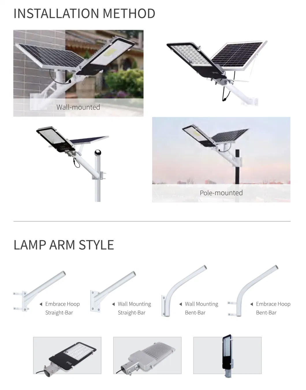 Waterproof LED Solar Street Light Backyard Street Lamps Security Flood Lighting Wall Lamp Super Bright Split Solar Streetlight