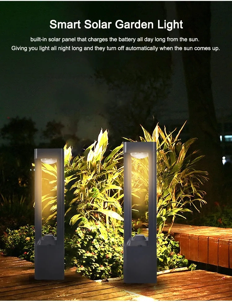 Light Controlled Waterproof LED Solar Lamp Outdoor Garden Courtyard Lamp Light Sensor Solar Charging LED Light