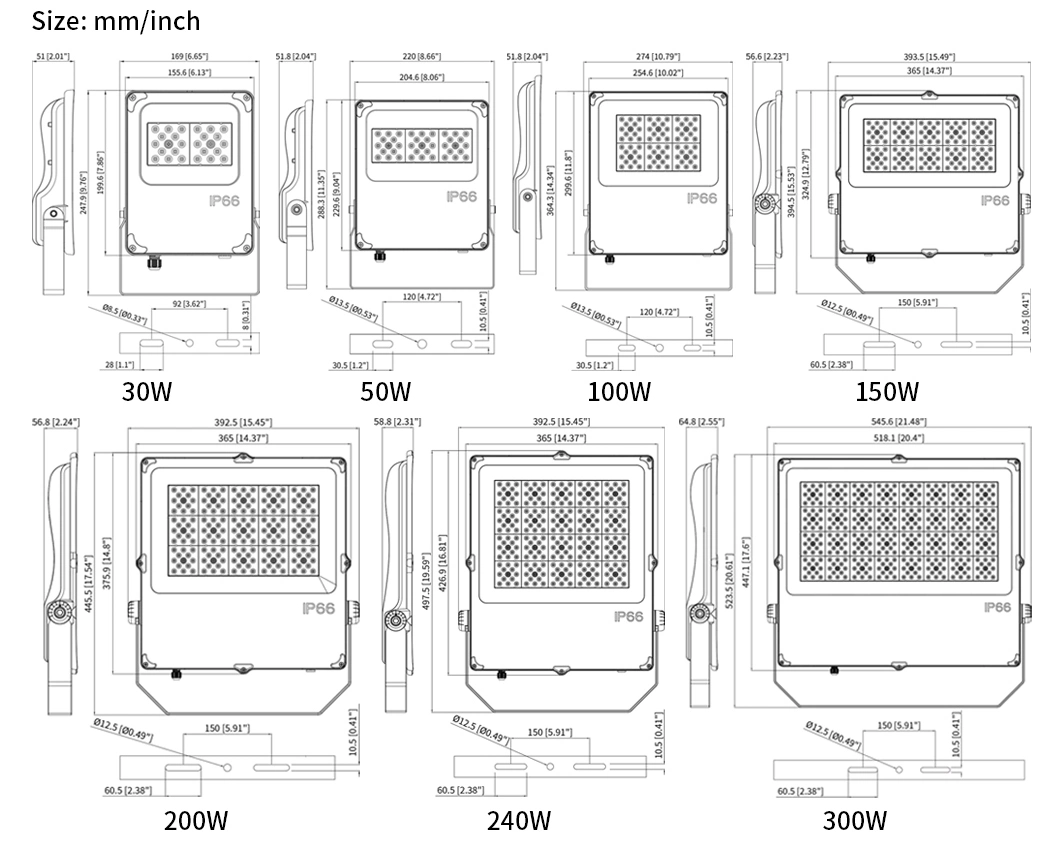 Easy Installation IP66 Water Proof LED Flood Lights Courtyard Lights