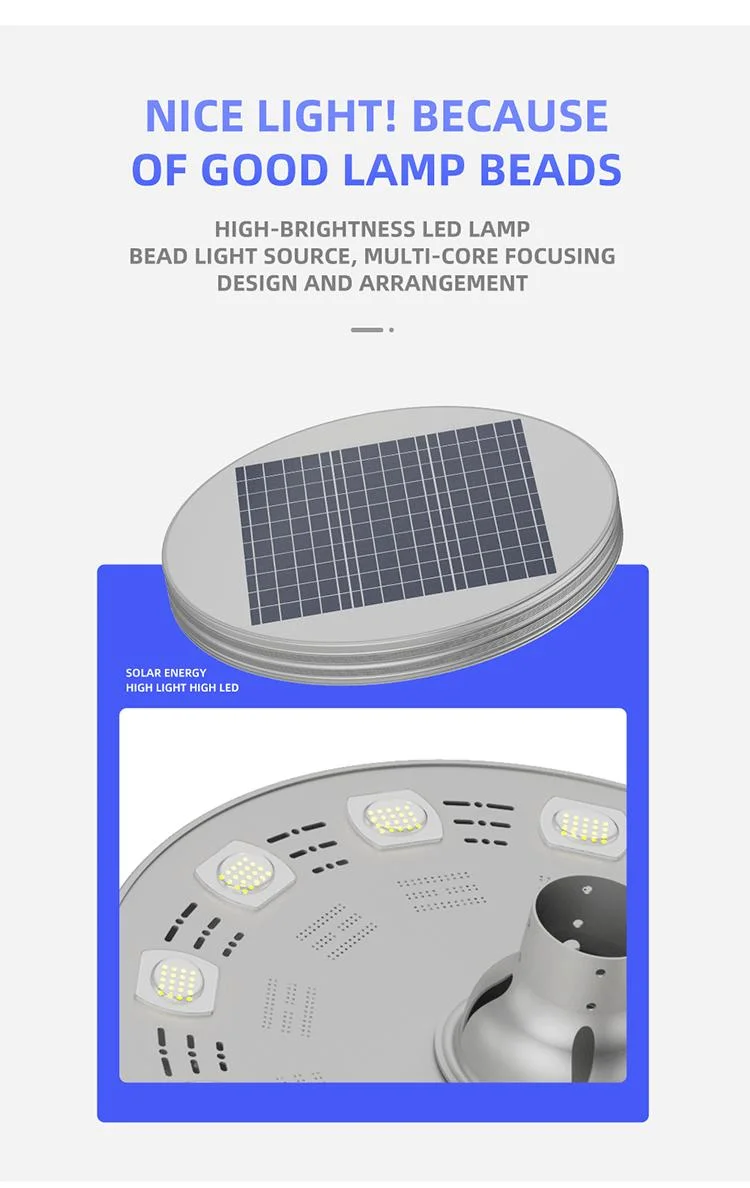 160W Integrated Solar Garden Light Solar Panel 6V 30W Silver Aluminium Street Lights