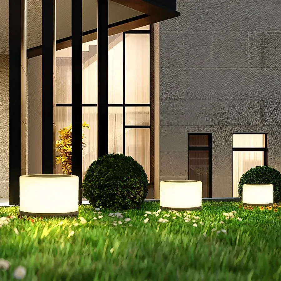 5W Outdoor IP54 Waterproof LED Courtyard Column Lamps Cylindrical Post Light Garden Landscape Lighting Solar Fence Light