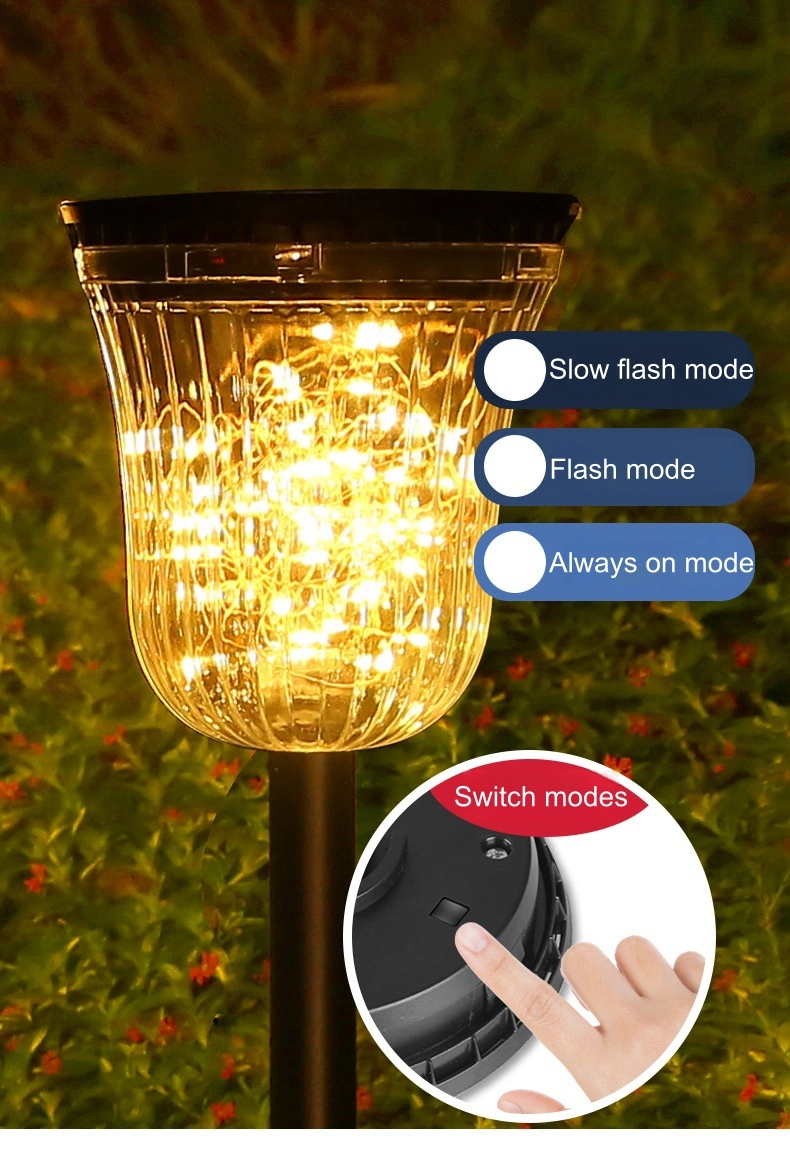 Upgrade LED String Light Inside Outdoor IP65 Waterproof Solar Pathway Lights LED Lawn Garden Light