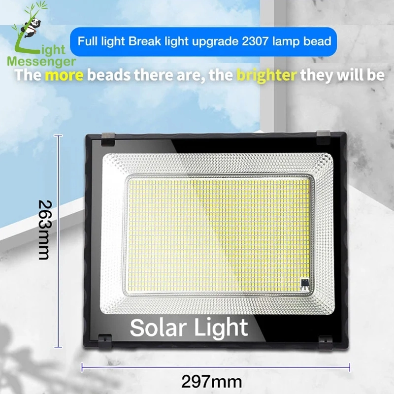 Light Messenger High Quality New Outdoor Stadium Parking Lot Garden Courtyard Court Yard LED Solar Powered Flood Lighting 100W 200W 300W with Motion Sensor