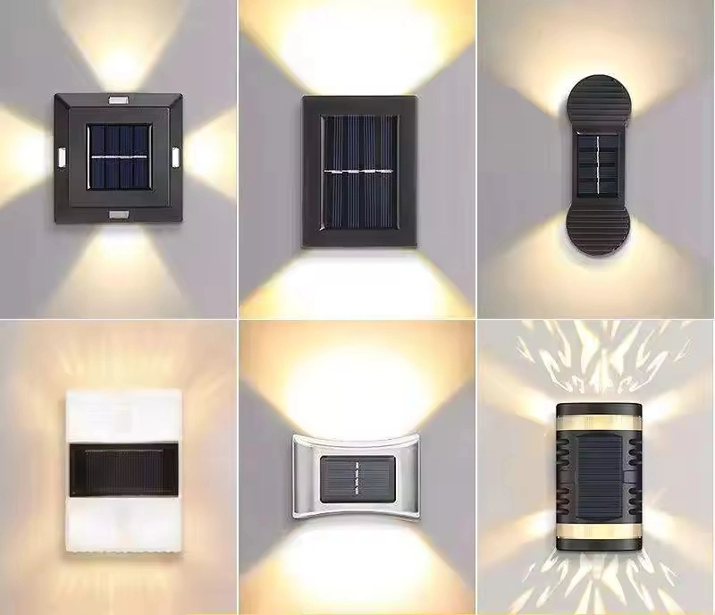 LED Solar Wall Light Outdoor Garden Waterproof up and Down Luminous Wall Lamp for Courtyard Staircase Porch