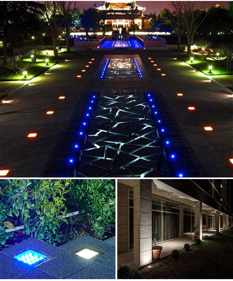 16W LED Square Outdoor Waterproof Park Landscape Light Courtyard Recessed Lawn Floor Light