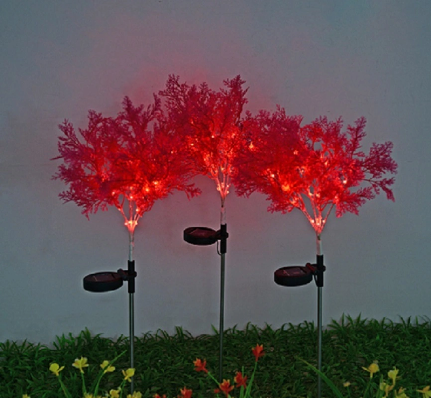 Patio Pathway Porch Backyard LED Solar Coral Stake Garden Light Rechargeable Wyz16595