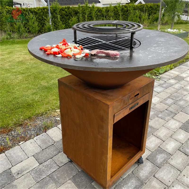 Rustic-Style Corten Lightbox for Courtyard Lighting