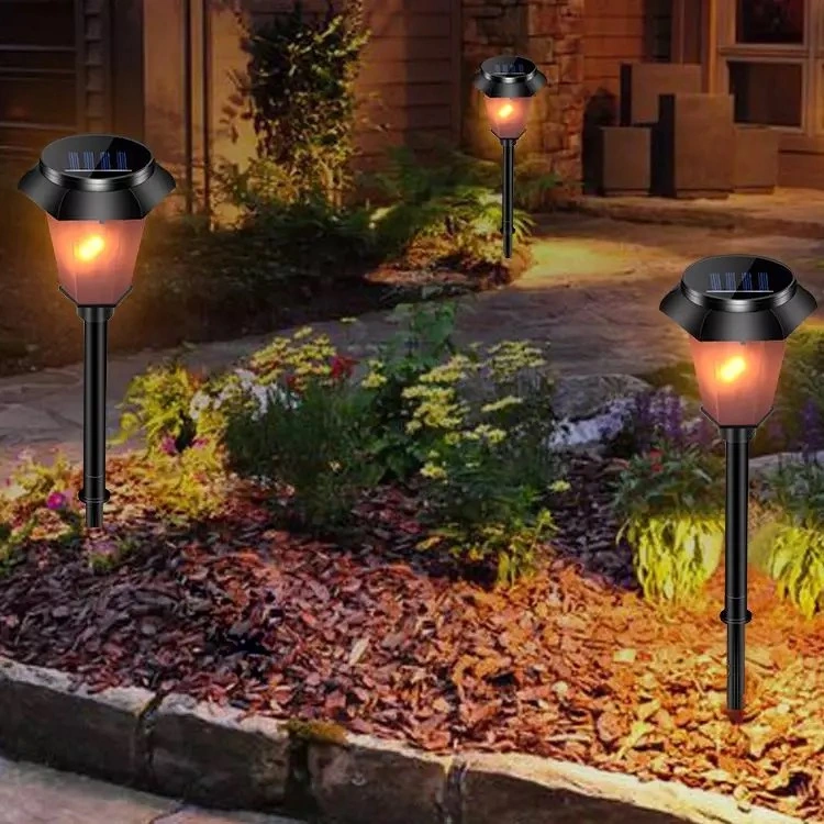 Outside Landscape Garden Lights Creative Dancing Fire Lighting Solar Spike Garden Light