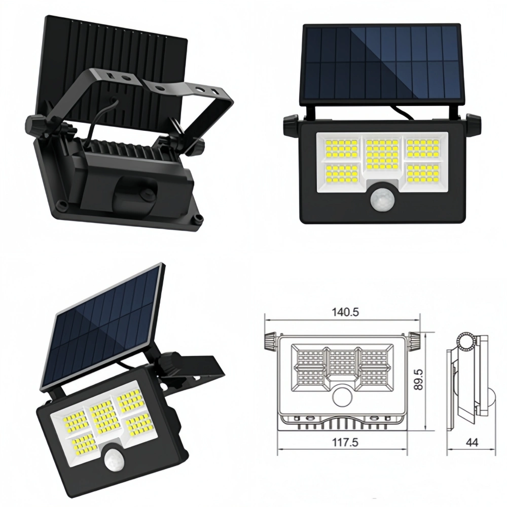 Solar Wall Lamp with Motion Sensor Emitting Intelligent Outdoor Courtyard Solar Wall Flood Light