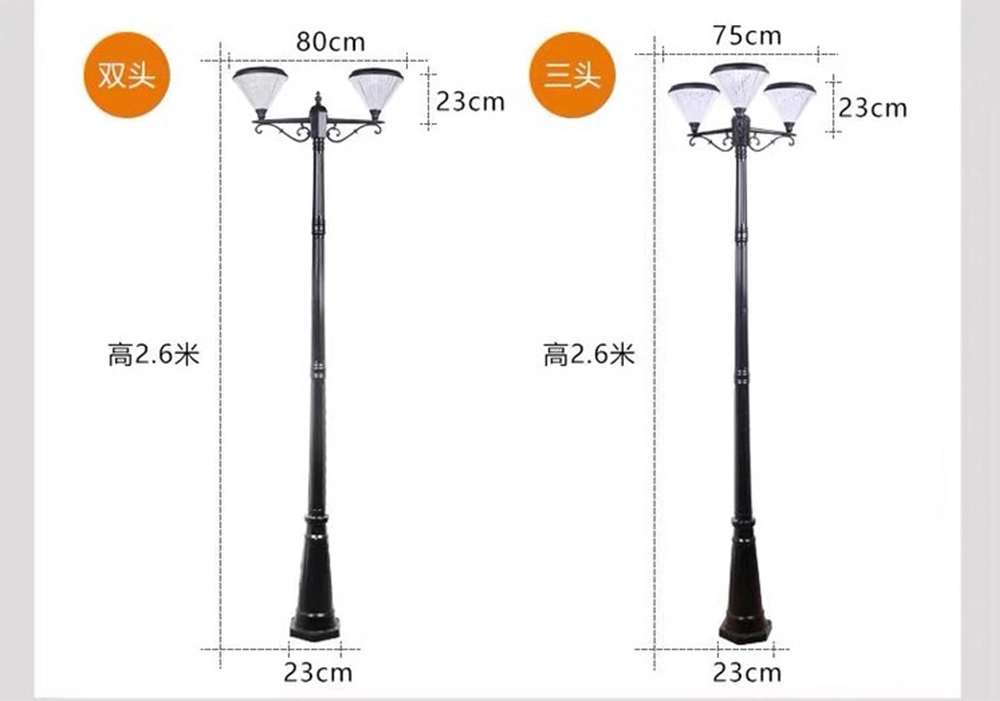 New Design Outdoor Lamp Post for Garden Use Solar Light Series Outside Solar Garden Light